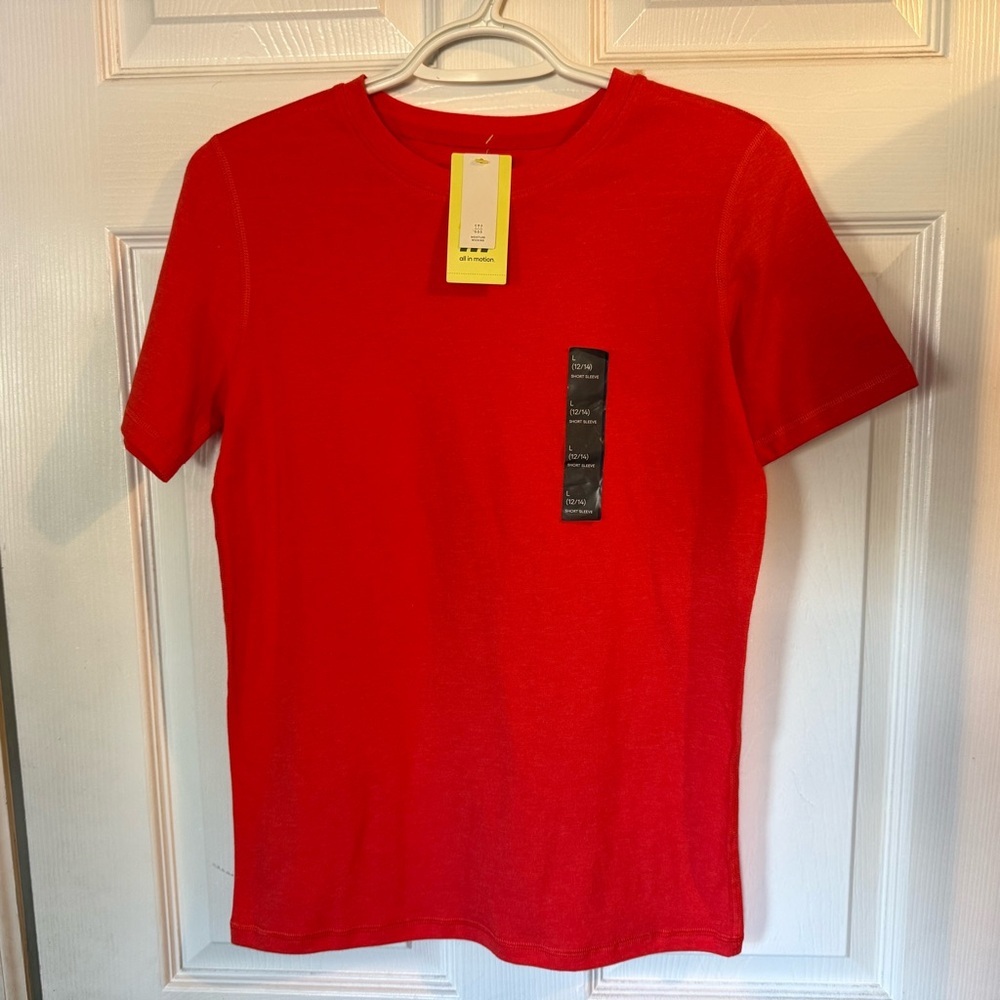 All in Motion Boys Red Athletic‎ T-Shirt Size Large NEW
